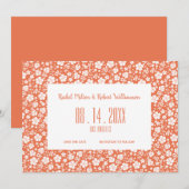 Hibiscus Tropical Peach Wedding Save The Date (Voorkant / Achterkant)
