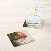Hibiscus Tropical Vibes Straw Pet Kartonnen Onderzetters (Insitu)