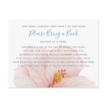 Hibiscus Tropisch Baby shower Breng een Boek Kaart