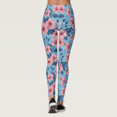 Hibiscus Tropisch Bloemmotief Leggings (Achterkant)