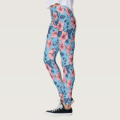 Hibiscus Tropisch Bloemmotief Leggings (Links)