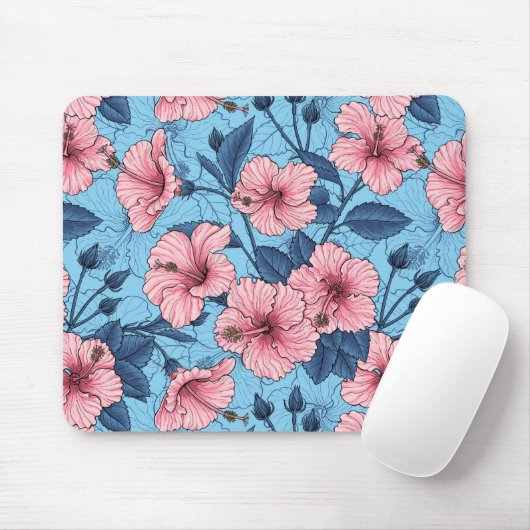 Hibiscus Tropisch Bloemmotief Muismat (Met muis)