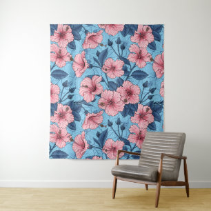 Hibiscus Tropisch Bloemmotief Wandkleed