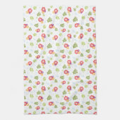 Hibiscus Tropisch Floral Leaf Illustratie Patten Theedoek (Verticaal)