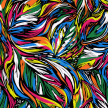 Hibiscus Tropisch gebladerte Turquoise Blauw en gr