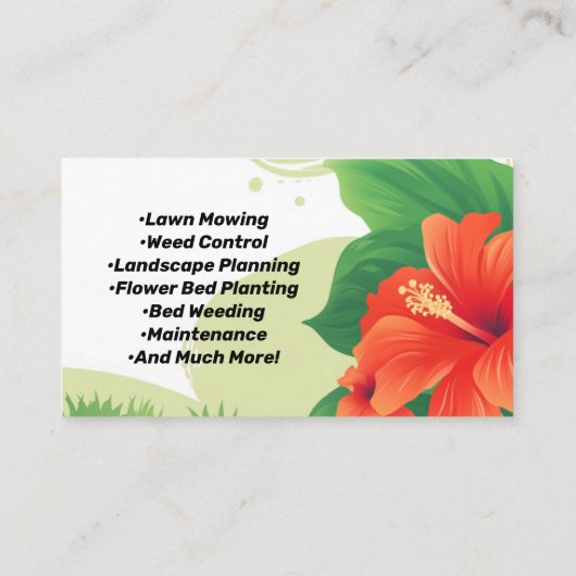 Hibiscus Tropisch Landschap Gazonverzorging Landsc Visitekaartje (Achterkant)