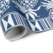 Hibiscus tropische bladeren hawaiian ornament wall cadeaupapier (Rol Hoek)