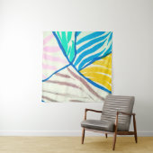 Hibiscus tropische bladeren hawaiian ornament wall wandkleed (In situ)