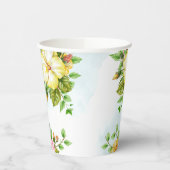 Hibiscus Tropische Bloem Bruiloft Papieren Bekers (Links)