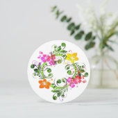 Hibiscus tropische bloem krans zomer kaart (Staand voorkant)