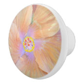 Hibiscus tropische bloem roze en gouden schattige  keramische knop (Rechts)