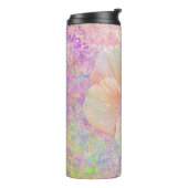 Hibiscus tropische bloem roze goud marmer schattig thermosbeker (Gedraaid links)