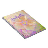 Hibiscus tropische bloem - roze goud schattig notitieboek (Rechterzijde)