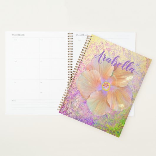 Hibiscus tropische bloem - roze goud schattig planner (Display)