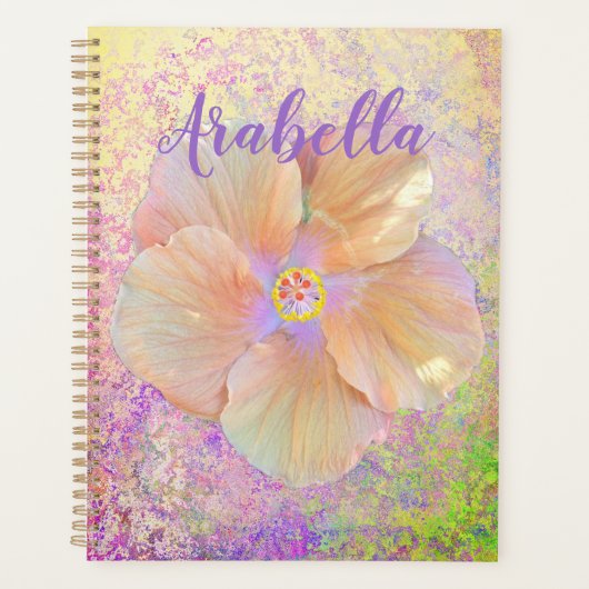 Hibiscus tropische bloem - roze goud schattig planner (Voorkant)