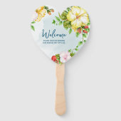 Hibiscus Tropische Bloemen Huwelijk Hand Fan Handwaaier (Achterkant)