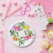 Hibiscus tropische bloemenkrans elegant Hawaïaans Papieren Bordje (Feest)