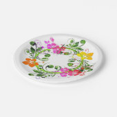 Hibiscus tropische bloemenkrans elegant Hawaïaans Papieren Bordje (Gekanteld)