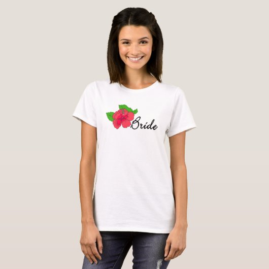 Hibiscus tropische bruid t-shirt (Voorkant volledig)