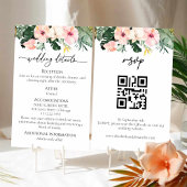 Hibiscus Tropische bruiloft Details | RSVP | QR-co Informatiekaartje