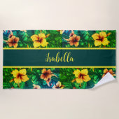 Hibiscus Tropische Hawaïaanse strandlaken (Voorkant)