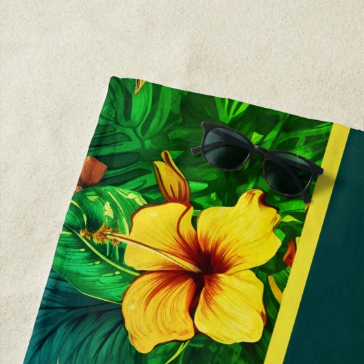 Hibiscus Tropische Hawaïaanse strandlaken (In situ)