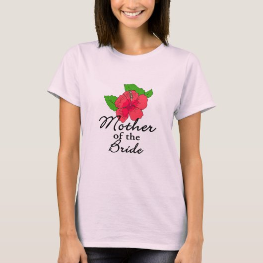 Hibiscus Tropische moeder van de Bride T-shirt (Voorkant)