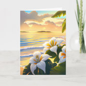 Hibiscus Tropische Verjaardag Kaart (Voorkant)