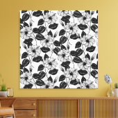 Hibiscus tuin canvas afdruk (Insitu (Woonkamer))