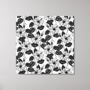 Hibiscus tuin canvas afdruk