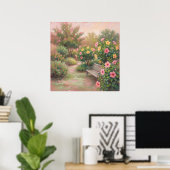 Hibiscus Tuin - Pastel Schilderstijl Poster (Thuiskantoor)