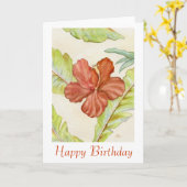 Hibiscus Verjaardag Kaart (Gele Bloem)