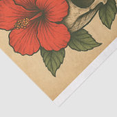 Hibiscus versierd schedel Collectie decoupage papi Tissuepapier (Detail)