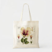 Hibiscus Vintage Bloem Anatomie Kunst Tote Bag (Voorkant)