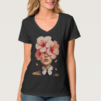 Hibiscus & Vlinder – Modern Bloem Botanisch T-shirt