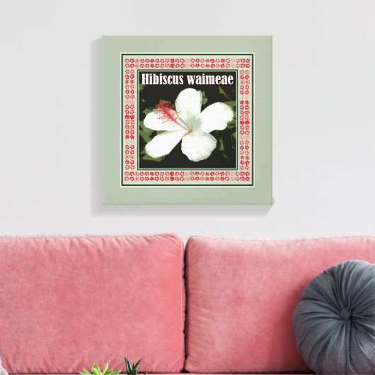 Hibiscus Waimeae Square Canvas Afdruk (Insitu (Woonkamer))