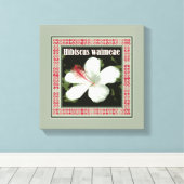 Hibiscus Waimeae Square Canvas Afdruk (Insitu (Houten vloer))