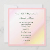 Hibiscus Waterverf 50th Birthday Party Invitation Kaart (Achterkant)