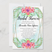 Hibiscus Waterverf Bloeddoorsnede Vrijgezellenfees Kaart (Voorkant)