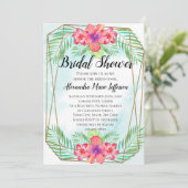 Hibiscus Waterverf Bloeddoorsnede Vrijgezellenfees Kaart (Staand voorkant)