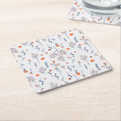 Hibiscus Waterverf Botanisch Bloeiend Naadloos Kartonnen Onderzetters (Schuin)