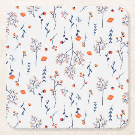 Hibiscus Waterverf Botanisch Bloeiend Naadloos Kartonnen Onderzetters