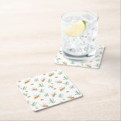 Hibiscus Waterverf Botanisch Bloeiend Naadloos Kartonnen Onderzetters (Insitu)