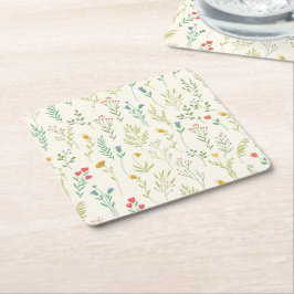 Hibiscus Waterverf Botanisch Bloeiend Naadloos Kartonnen Onderzetters