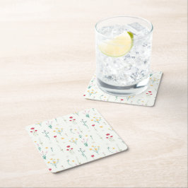 Hibiscus Waterverf Botanisch Bloeiend Naadloos Kartonnen Onderzetters