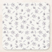 Hibiscus Waterverf Botanisch Bloeiend Naadloos Kartonnen Onderzetters (Voorkant)