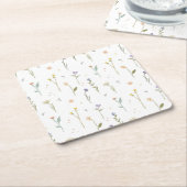 Hibiscus Waterverf Botanisch Bloeiend Naadloos Kartonnen Onderzetters (Schuin)