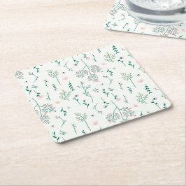 Hibiscus Waterverf Botanisch Bloeiend Naadloos Kartonnen Onderzetters