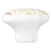 Hibiscus Waterverf Botanisch Bloeiend Naadloos Keramische Knop (Zijkant)