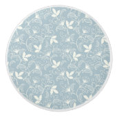 Hibiscus Waterverf Botanisch Bloeiend Naadloos Keramische Knop (Voorkant)